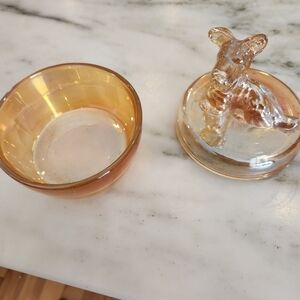 Vintage Jeanette Marigold from 1940's glass container  - great for jewelry  $10